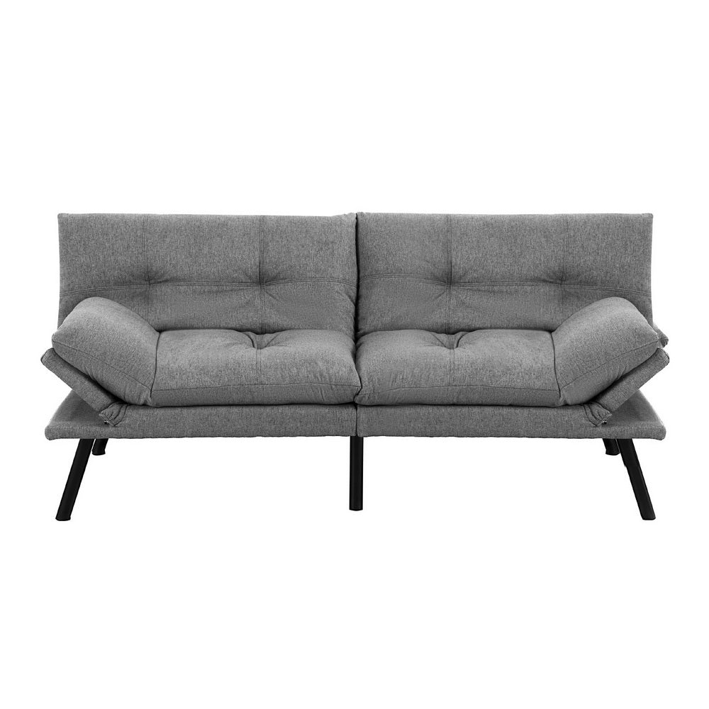 Sofa Bed Convertible 3 Seater Couch Recliner Lounge Chair Fabric Grey