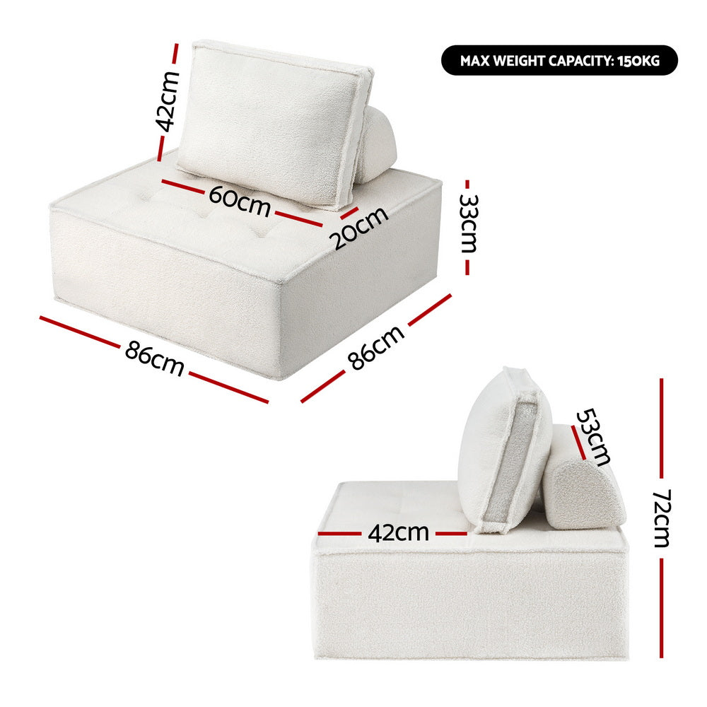 3 Floor Sofa Lounge Chair with Pillow