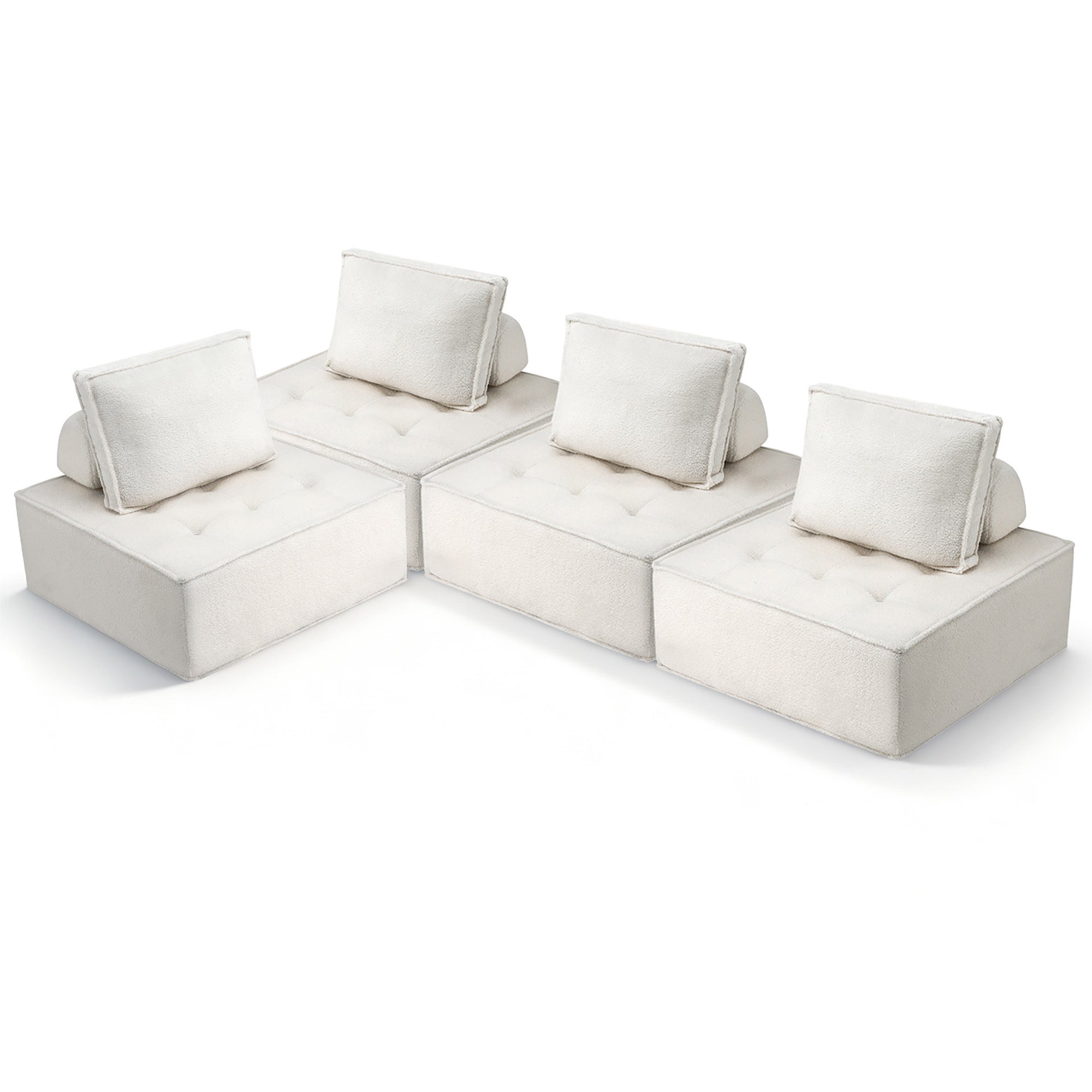 Floor Sofa Lounge Chair 4 Seater with Pillow