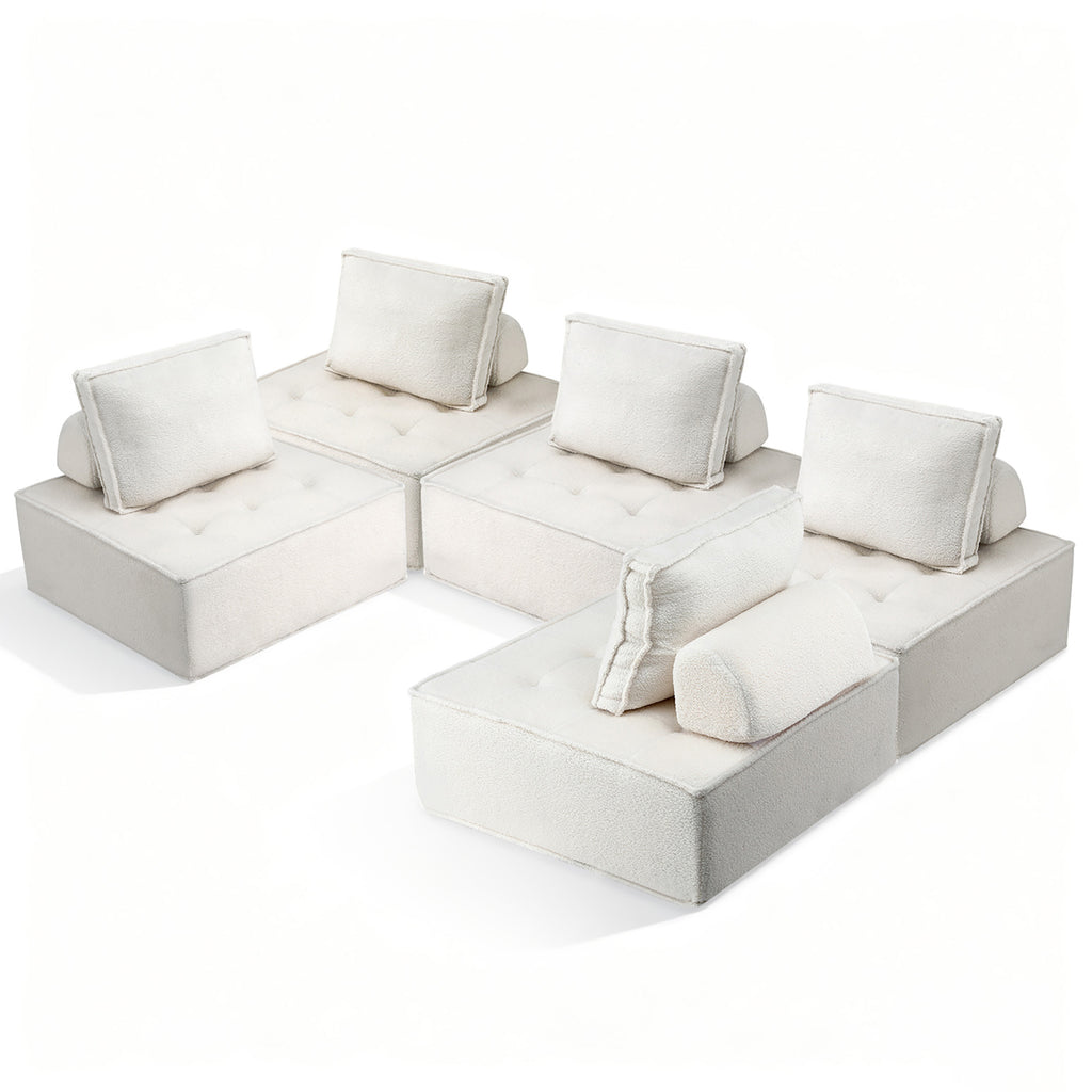 Floor Sofa Lounge Chair 5 Seater with Pillow