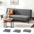 Sofa Bed, 1.9m 3-Seater Soft Innerspring Adjustable Couch Futon Chair for Apartment Dorm Living Room Office Study Bedroom, Grey