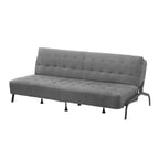 Sofa Bed, 1.9m 3-Seater Soft Innerspring Adjustable Couch Futon Chair for Apartment Dorm Living Room Office Study Bedroom, Grey