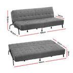 Sofa Bed, 1.9m 3-Seater Soft Innerspring Adjustable Couch Futon Chair for Apartment Dorm Living Room Office Study Bedroom, Grey