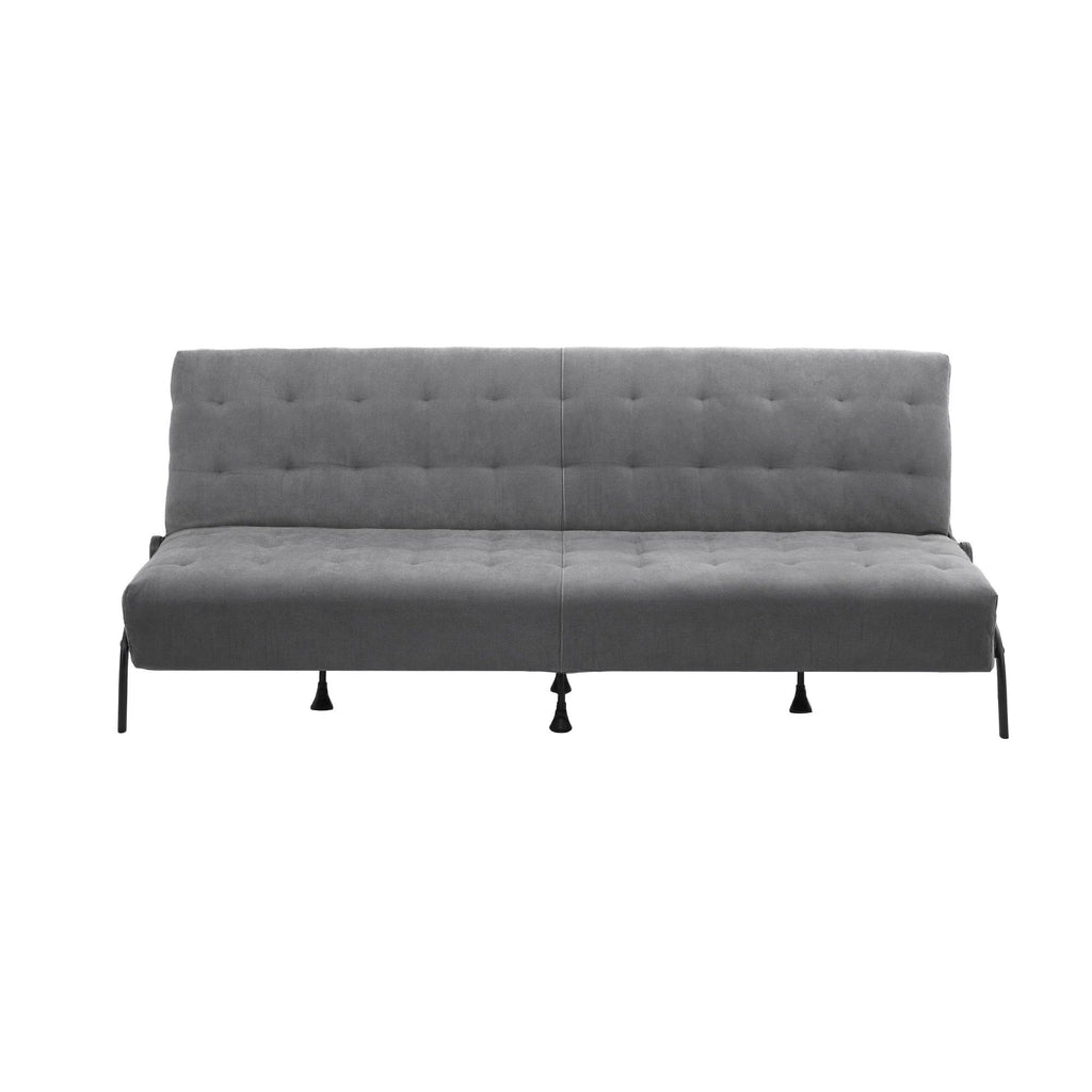 Sofa Bed, 1.9m 3-Seater Soft Innerspring Adjustable Couch Futon Chair for Apartment Dorm Living Room Office Study Bedroom, Grey