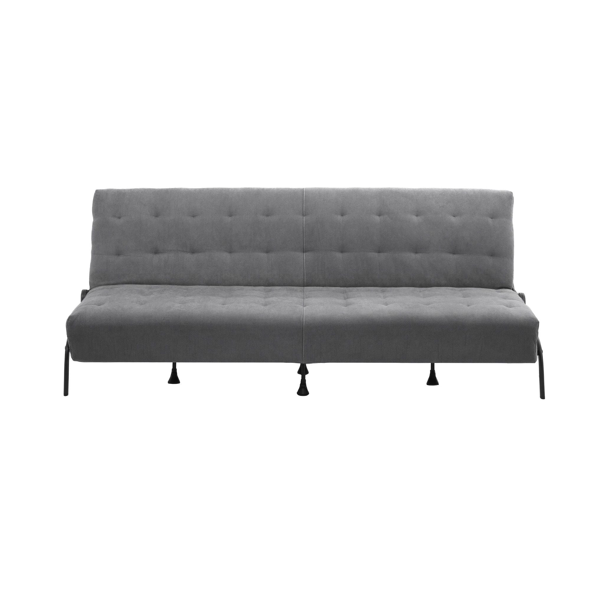 Sofa Bed, 1.9m 3-Seater Soft Innerspring Adjustable Couch Futon Chair for Apartment Dorm Living Room Office Study Bedroom, Grey
