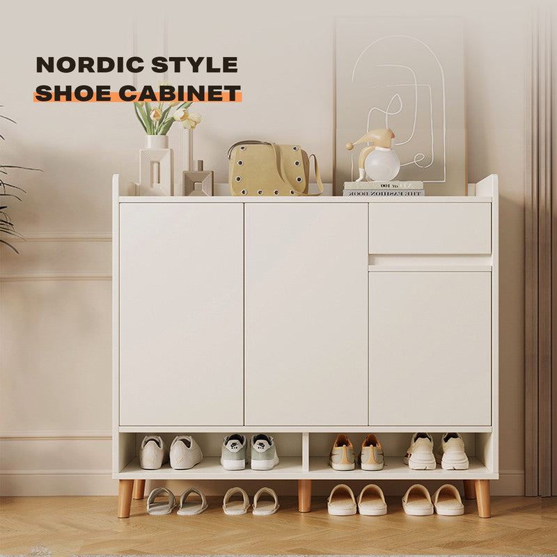 White Modern Style Shoe Cabinet Storage Cabinet