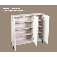 Load image into Gallery viewer, White Shoe Storage Spacious Entryway Shoe Cabinet with 3 Door Ample Household Storage
