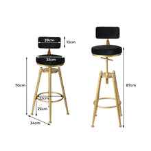 Load image into Gallery viewer, Levede Bar Stools Kitchen Stool Chair Swivel Barstools Velvet Padded Seat Black
