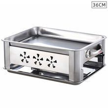Load image into Gallery viewer, 36CM Portable Stainless Steel Outdoor Chafing Dish BBQ Fish Stove Grill Plate
