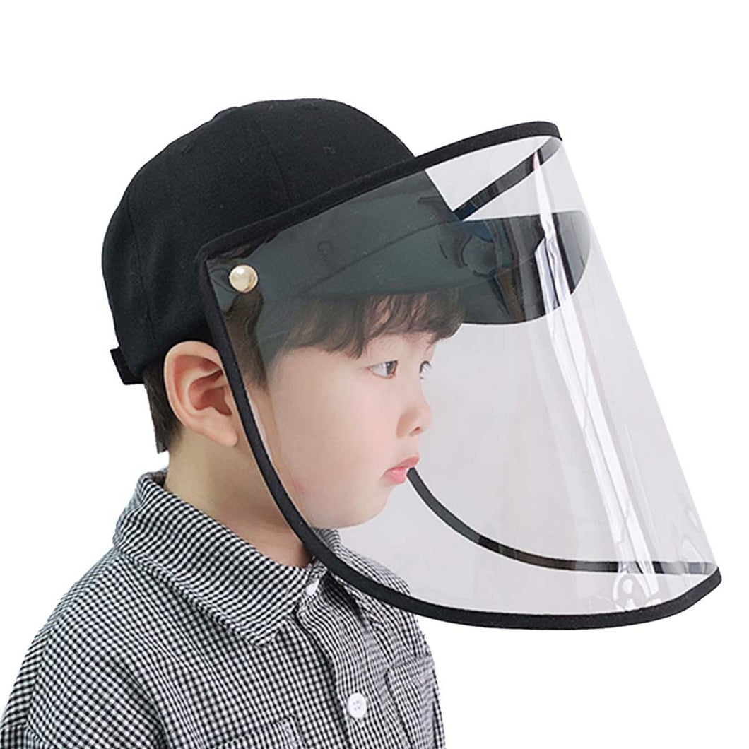 Outdoor Protection Hat Anti-Fog Pollution Dust Protective Cap Full Face HD Shield Cover Kids Black