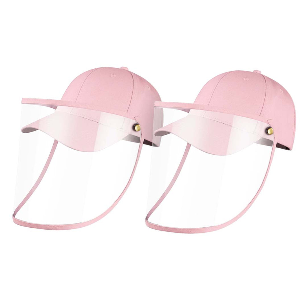 2X Outdoor Protection Hat Anti-Fog Pollution Dust Protective Cap Full Face HD Shield Cover Kids Pink
