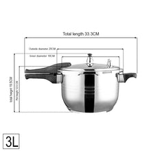 Load image into Gallery viewer, 3L Commercial Grade Stainless Steel Pressure Cooker With Seal
