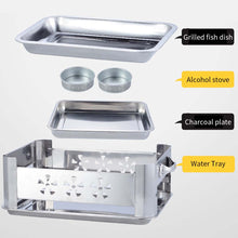 Load image into Gallery viewer, 2X 36CM Portable Stainless Steel Outdoor Chafing Dish BBQ Fish Stove Grill Plate
