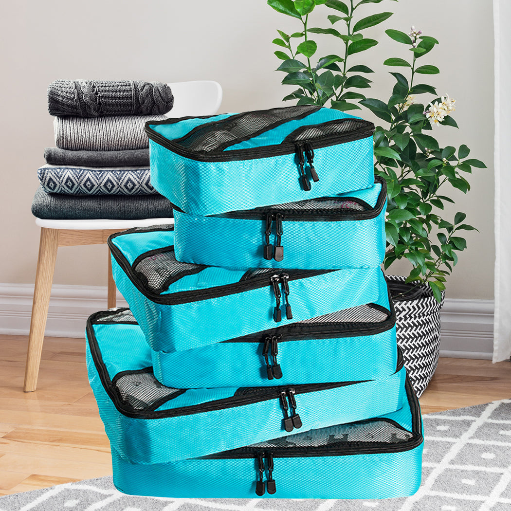 6 Pcs Travel Cubes Storage Toiletry Bag Clothes Luggage Organizer Packing Bags - Oceania Mart