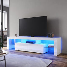 Load image into Gallery viewer, 189cm RGB LED TV Stand Cabinet Entertainment Unit Gloss Furniture Drawers Tempered Glass Shelf White
