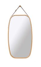 Load image into Gallery viewer, CARLA HOME Hanging Full LengthWall Mirror - Solid Bamboo Frame and Adjustable Leather Strap for Bathroom and Bedroom
