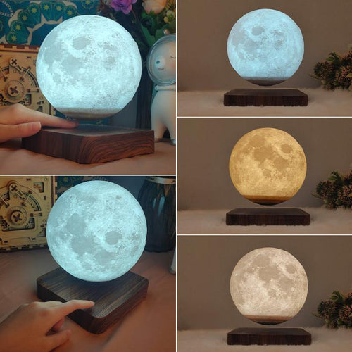 Customized Creative 3D Magnetic Levitation Moon Lamp Night Light Rotating Led Moon Floating Lamp - Oceania Mart