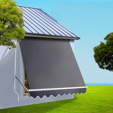 Load image into Gallery viewer, Instahut 2.4m x 2.1m Retractable Fixed Pivot Arm Awning - Grey - Oceania Mart
