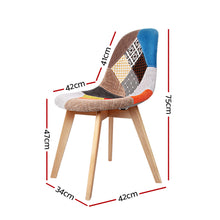 Load image into Gallery viewer, Artiss Set of 2 Retro Beech Fabric Dining Chair - Multi Colour - Oceania Mart
