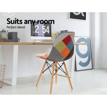 Load image into Gallery viewer, Artiss Set of 4 Retro Beech Fabric Dining Chair - Multi Colour - Oceania Mart
