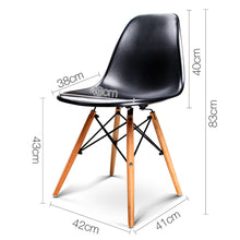 Load image into Gallery viewer, Artiss Set of 4 Retro Beech Wood Dining Chair - Black
