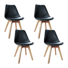 Load image into Gallery viewer, Artiss Set of 4 Padded Dining Chair - Black
