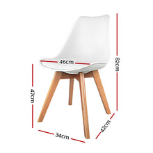 Load image into Gallery viewer, Artiss Set of 2 Padded Dining Chair - White
