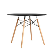 Load image into Gallery viewer, Artiss Dining Table 4 Seater Round Replica DSW cafe Kitchen Timber Black 90cm
