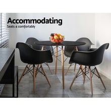 Load image into Gallery viewer, Artiss Dining Table 4 Seater Round Replica DSW cafe Kitchen Timber Black 90cm
