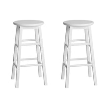 Load image into Gallery viewer, Artiss Set of 2 Beech Wood Backless Bar Stools - White

