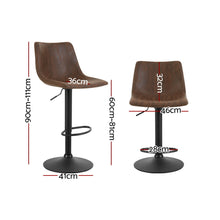 Load image into Gallery viewer, Artiss Kitchen Bar Stools Gas Lift Stool Chairs Swivel Barstools Vintage Fabric
