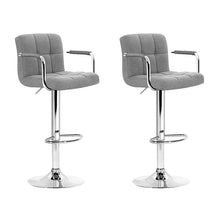 Load image into Gallery viewer, Artiss Set of 2 Bar Stools Gas lift Swivel - Steel and Grey - Oceania Mart
