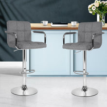 Load image into Gallery viewer, Artiss Set of 2 Bar Stools Gas lift Swivel - Steel and Grey - Oceania Mart
