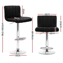 Load image into Gallery viewer, Artiss Set of 4 Line Style PU Leather Bar Stools - Black - Oceania Mart
