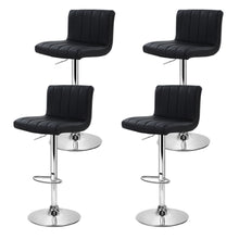 Load image into Gallery viewer, Artiss Set of 4 Line Style PU Leather Bar Stools - Black - Oceania Mart

