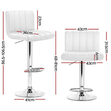 Load image into Gallery viewer, Artiss Set of 4 Line Style PU Leather Bar Stools - White
