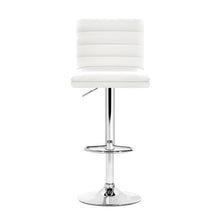 Load image into Gallery viewer, Artiss Set of 4 PU Leather Lined Pattern Bar Stools- White and Chrome
