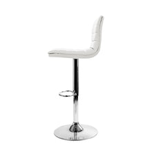 Load image into Gallery viewer, Artiss Set of 4 PU Leather Lined Pattern Bar Stools- White and Chrome
