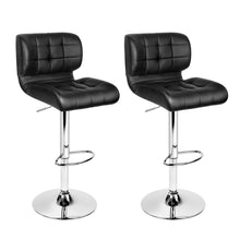 Load image into Gallery viewer, Artiss Set of 2 PU Leather Gas Lift Bar Stools - Black and Chrome
