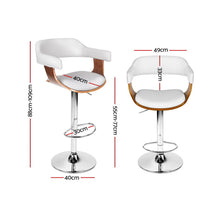 Load image into Gallery viewer, Artiss Wooden PU Leather Bar Stool - White and Chrome
