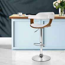 Load image into Gallery viewer, Artiss Wooden PU Leather Bar Stool - White and Chrome
