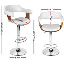Load image into Gallery viewer, Artiss Set of 2 Wooden PU Leather Bar Stool - White and Chrome

