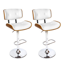Load image into Gallery viewer, Artiss Set of 2 Wooden Gas Lift Bar Stool - White and Chrome
