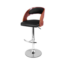 Load image into Gallery viewer, Artiss Wooden PU Leather Gas Lift Bar Stool - Black and Wood
