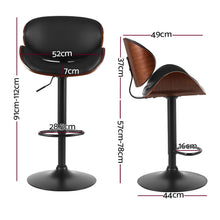 Load image into Gallery viewer, Artiss Kitchen Bar Stools Swivel Gas Lift Wooden Stool Metal Black Barstools

