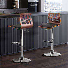 Load image into Gallery viewer, Artiss Set of 2 Wooden Gas Lift Bar Stools - Black and Wood
