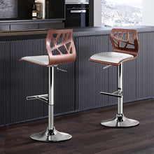 Load image into Gallery viewer, Artiss Set of 2 Wooden Gas Lift Bar Stools - White and Wood
