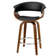 Load image into Gallery viewer, Artiss Swivel PU Leather Bar Stool - Wood and Black
