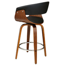 Load image into Gallery viewer, Artiss Swivel PU Leather Bar Stool - Wood and Black
