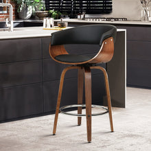 Load image into Gallery viewer, Artiss Swivel PU Leather Bar Stool - Wood and Black
